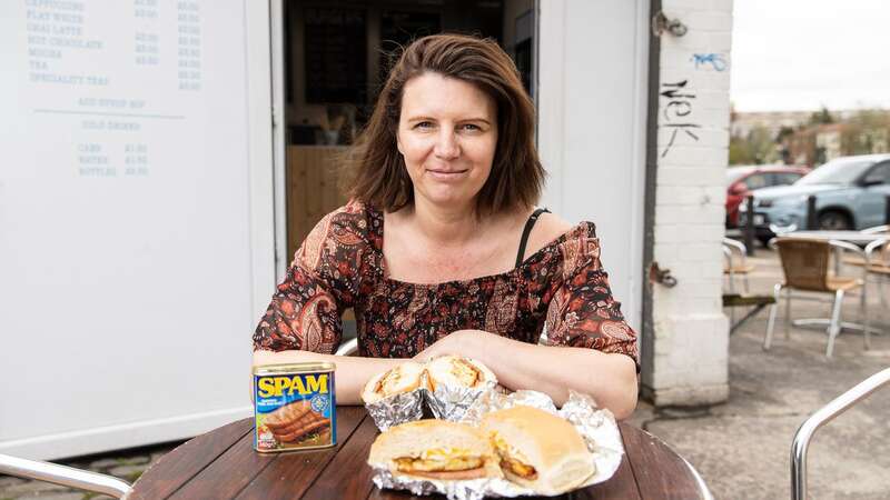 Reporter Jackie Annett tries the famous bap (Image: Chris Fairweather/Huw Evans Agency)