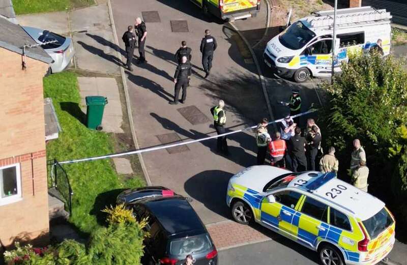 A plume of smoke was seen rising from the house in Bradford