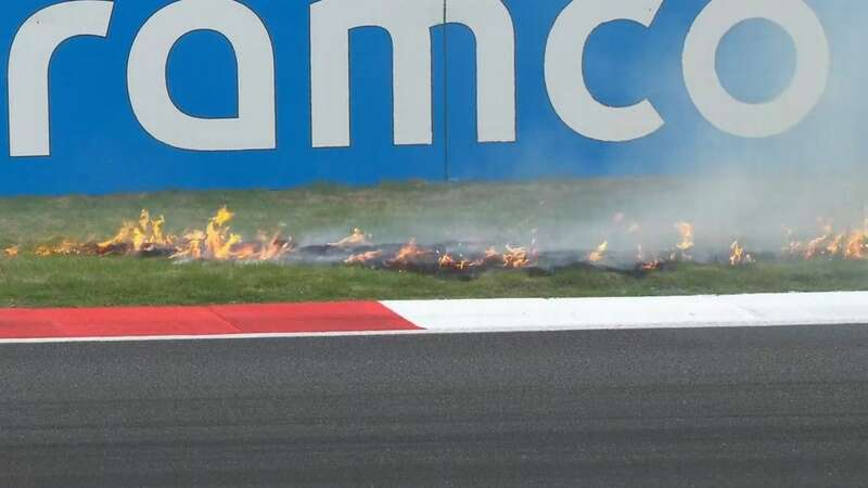 Two fires were caused at the side of the Shanghai track during Friday