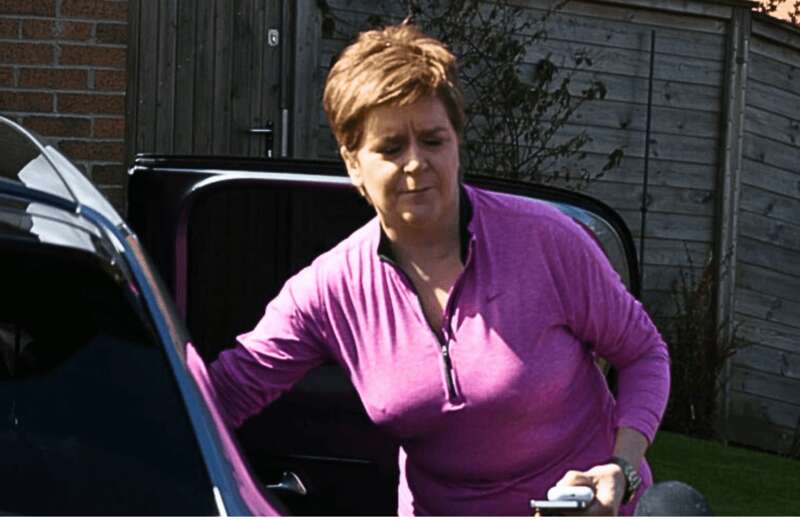 She was quizzed by the media outside of her Uddingston home