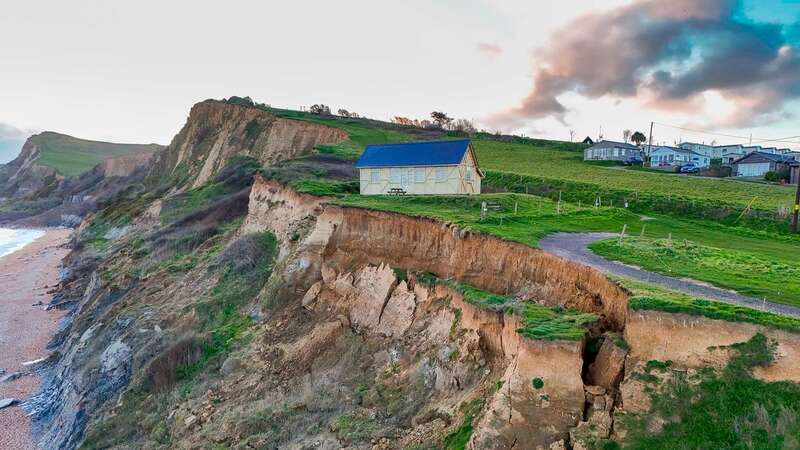 The famous Broadchurch chalet is under threat from cliff erosion (Image: Graham Hunt/BNPS)