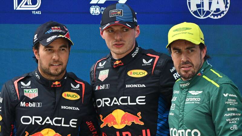 Max Verstappen took pole in Shanghai ahead of Sergio Perez and Fernando Alonso (Image: AFP via Getty Images)