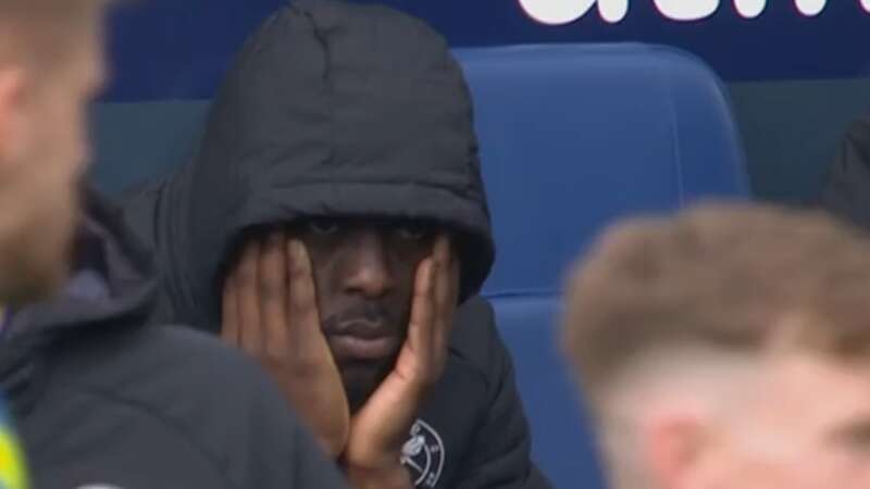 Yoane Wissa was visibly frustrated to be taken off the pitch (Image: Sky Sports)