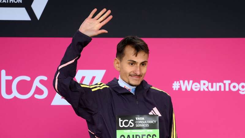 Third placed Emile Cairess of Great Britain celebrates on the podium (Image: Getty Images)