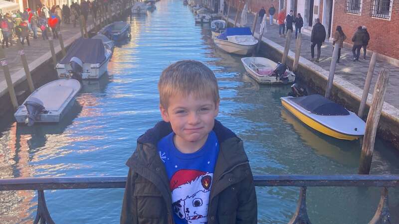 Owen, 5, enjoyed his family trip to Venice (Image: Catriona Lee / SWNS)