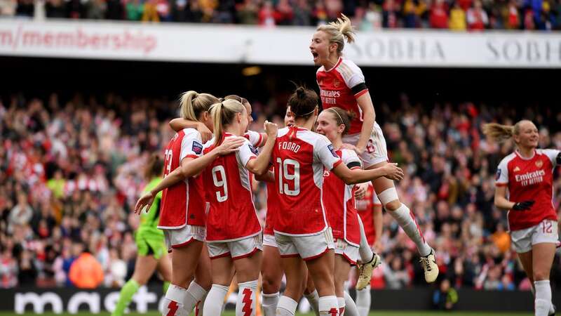 Beth Mead celebrates scoring at the Emirates Stadium (Image: Photo by Alex Burstow/Arsenal FC via Getty Images)