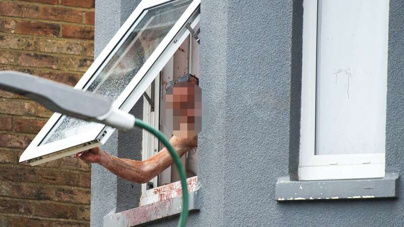 Armed police have been involved in a stand-off with a man covered in blood (Image: Vagner Vidal/Hyde News & Pictures Ltd)