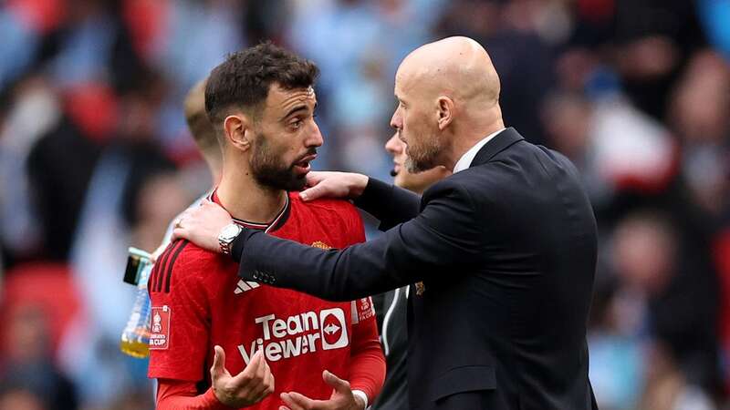 Bruno Fernandes has responded to the pressure on Erik ten Hag (Image: Richard Heathcote/Getty Images)