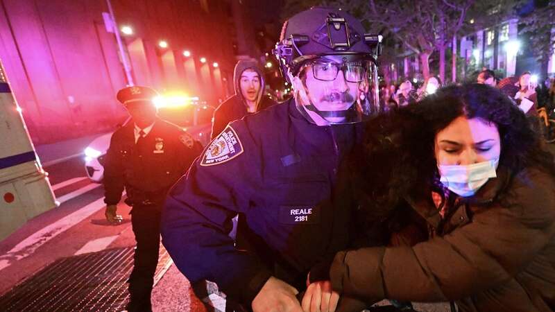 Pro-Palestine protesters at NYU were arrested (Image: Anadolu via Getty Images)