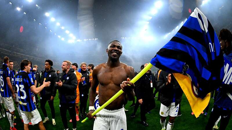 Marcus Thuram celebrates Inter Milan