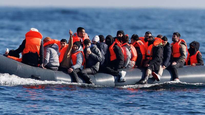 Migrants crossing the English Channel in a small boat last month (Image: TOLGA AKMEN/EPA-EFE/REX/Shutterstock)