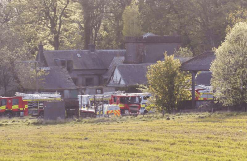 Police, fire and an air ambulance are all on the scene