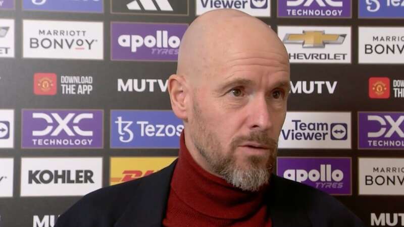 Erik ten Hag watched his Man Utd side beat Sheffield Utd at Old Trafford (Image: MUTV)