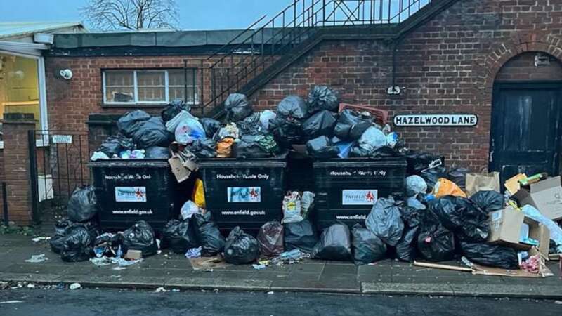 A photo of discarded rubbish - yet to be collected - was taken by a passer-by in Enfield, North London (Image: @Ediz1975/X)