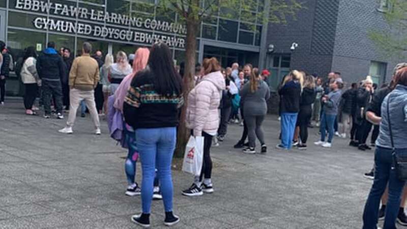 Parents have gathered at the school