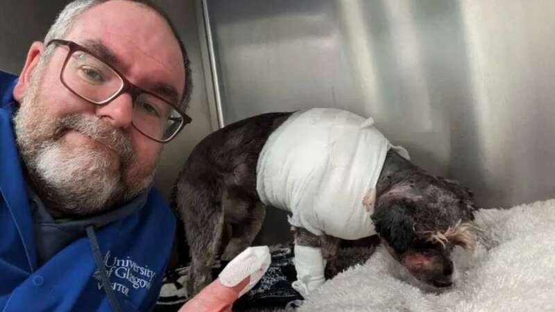 Gary Davidson bravely tried to defend his dog Roscoe from being attacked (Image: dailyrecord)