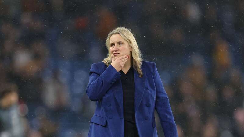 Emma Hayes cuts a dejected figure following the defeat (Image: Getty Images)