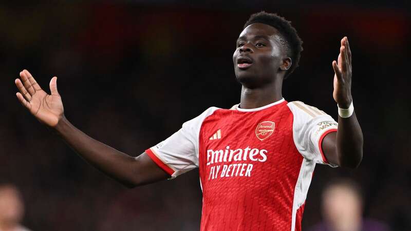 LONDON, ENGLAND - APRIL 09: Bukayo Saka of Arsenal reacts during the UEFA Champions League quarter-final first leg match between Arsenal FC and FC Bayern München at Emirates Stadium on April 09, 2024 in London, England. (Photo by Mike Hewitt/Getty Images) (Photo by Mike Hewitt/Getty Images) (Image: Mike Hewitt/Getty Images)