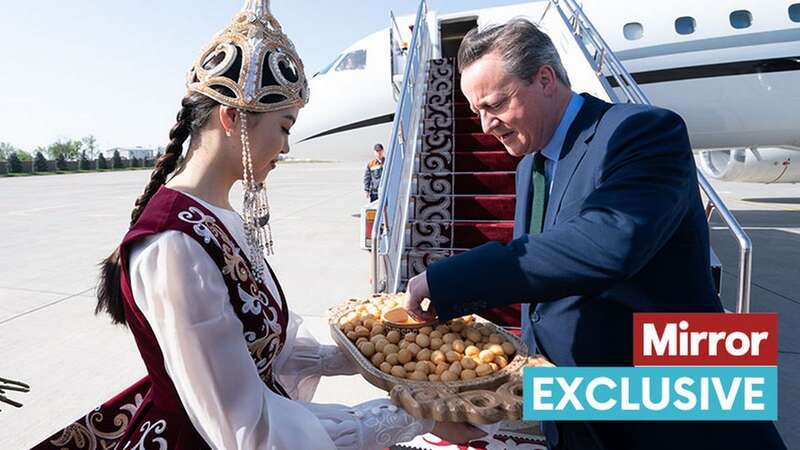 David Cameron arrived in Bishek in Kyrgyzstan on the luxury aircraft (Image: Getty Images)