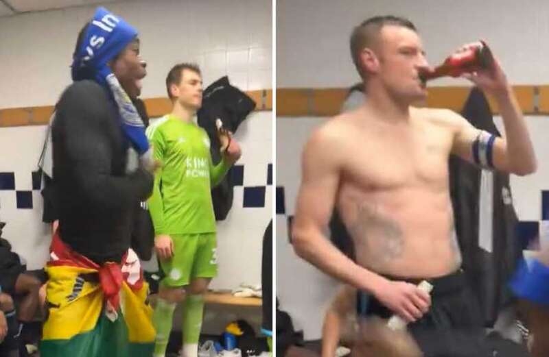 Two Leicester stars turned their dressing room into a dance floor after sealing the Championship title