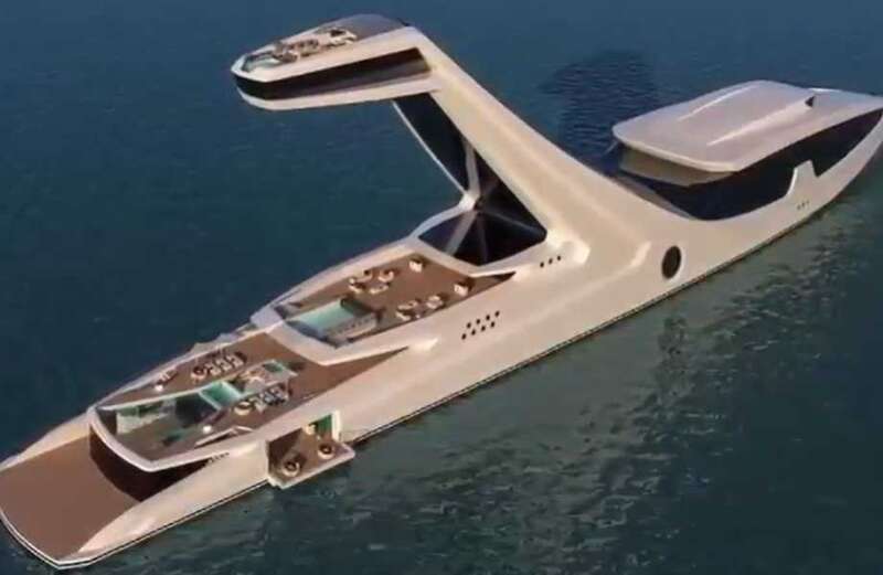 The yacht will feature two infinity pools, an aquarium and a viewing terrace