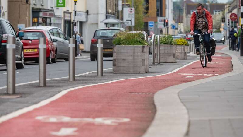 The cycle lane on High Street, Keynsham [file image] (Image: SWNS)