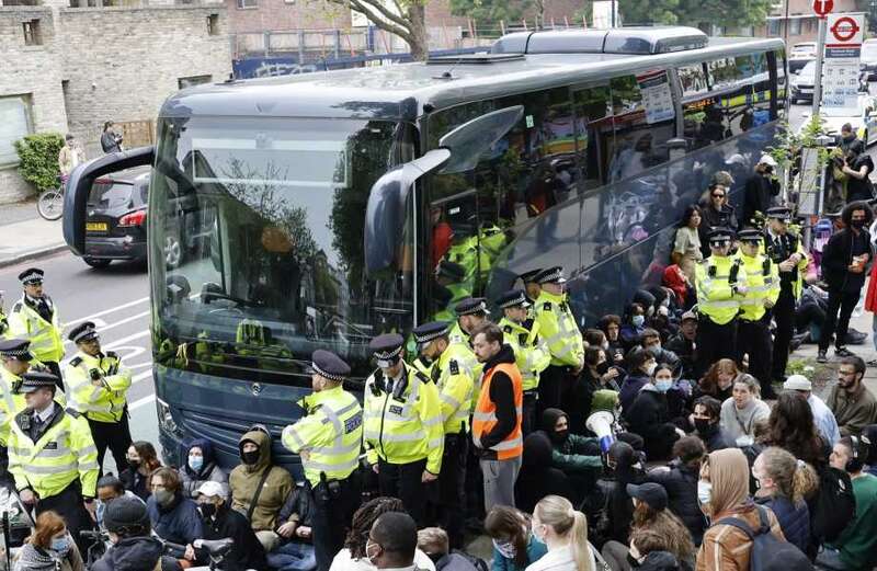 It comes as police made 45 arrests over a demonstration against migrants being taken to the Bibby Stockholm barge