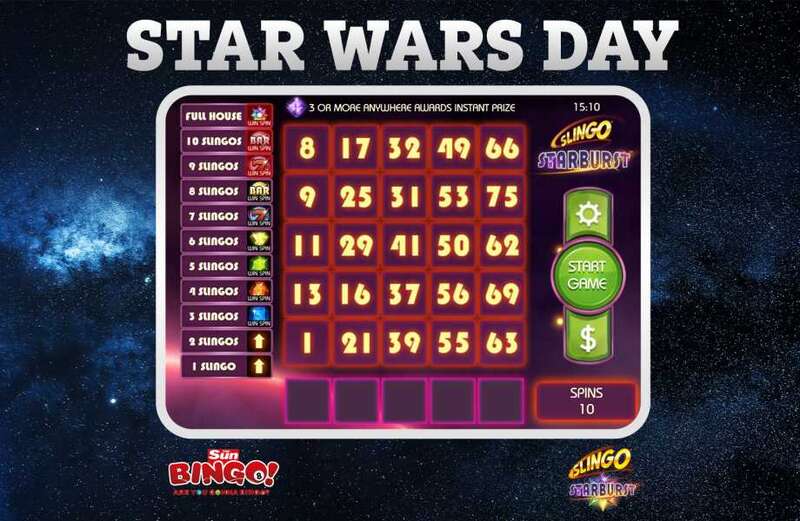 Get ready for Star Wars Day with Sun Bingo’s Slingo Starburst