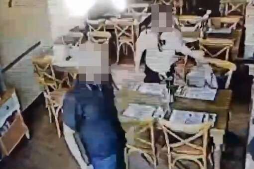 CCTV shows venue regulars confronting two alleged dine and dashers