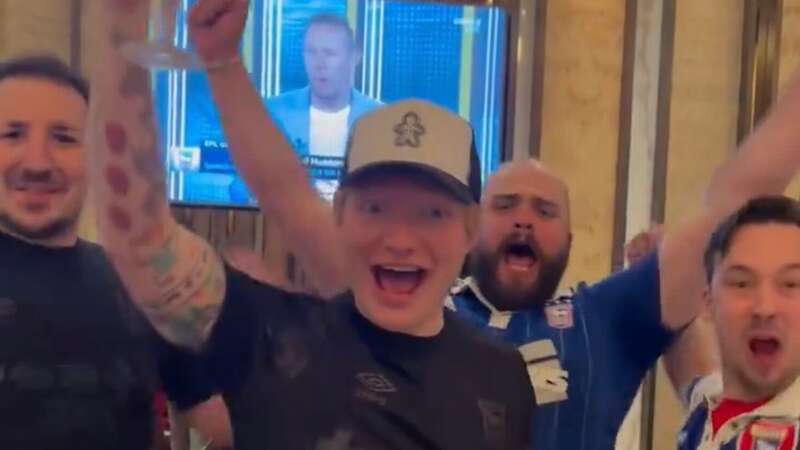 Ed Sheeran celebrated Ipswich Town