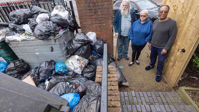 Residents of Barbara Glasgow House in Washwood Heath, are upset at the ever mounting pile of uncollected, smelly rubbish outside their block of flats (Image: BPM MEDIA)