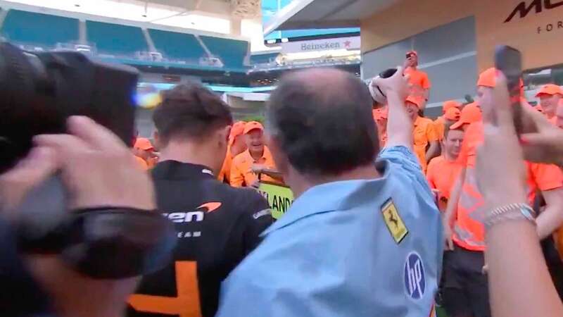 Fred Vasseur was involved in the McLaren celebrations (Image: Sky Sports)