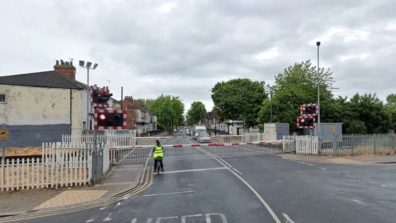 The barriers were lowering as the man fell over