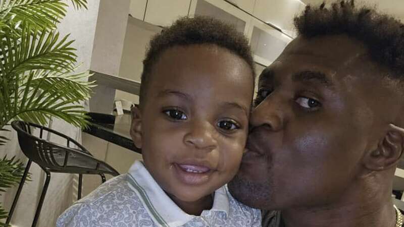 Francis Ngannou with his son Kobe