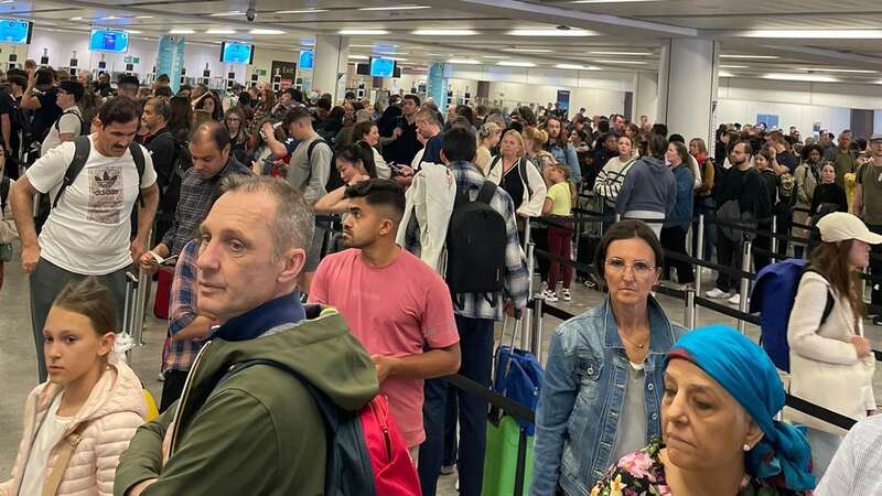 Passenger Paul Curievici shared this image of Gatwick Airport this evening (Image: PA)