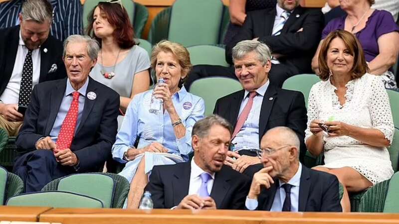 Tony Henman and his wife Jane sit alongside the Middletons