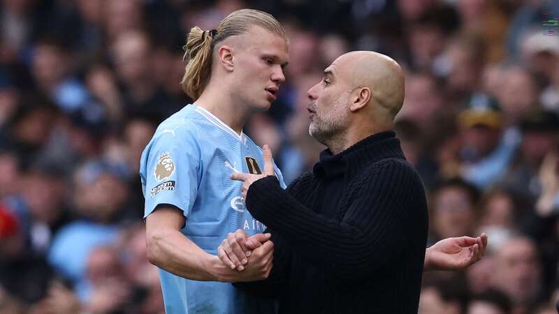 Erling Haaland was subbed off against Wolves after bagging four goals (Image: AFP)