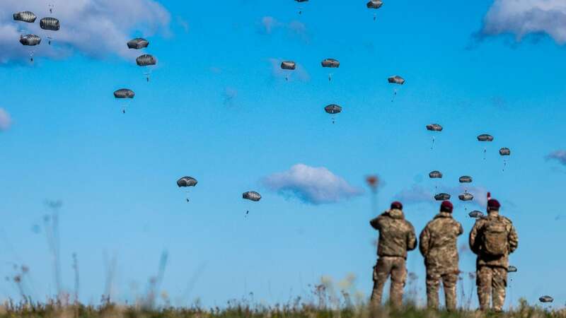 Brave Brits were joined by US allies in the NATO exercise in Estonia, hours from the Russian border (Image: Humphrey Nemar /daily mirror)