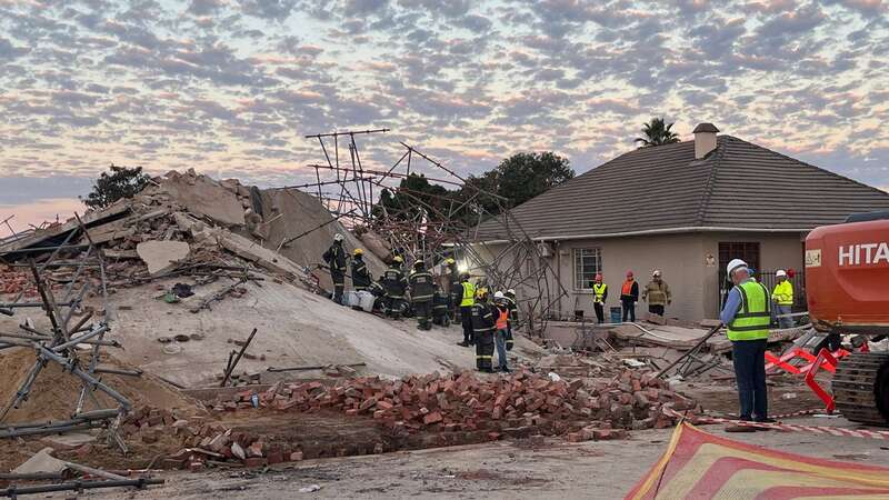 Mr Gabriel Guambe, who works as a tiler, was rescued from the wreckage alive (Image: AFP via Getty Images)