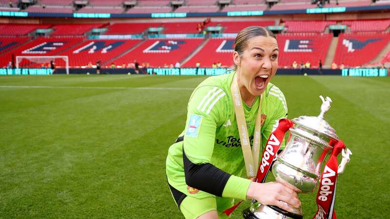 Mary Earps celebrates with the Women