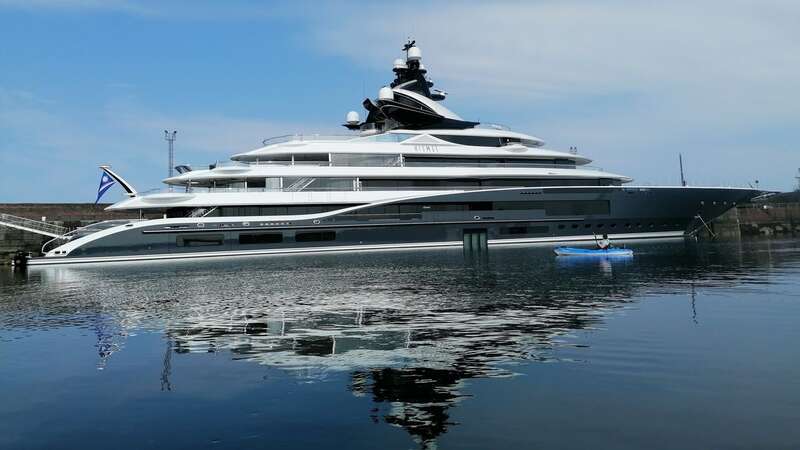 The megayacht Kismet docked at Troon harbour, Scotland (Image: Mark McInnes/SWNS)