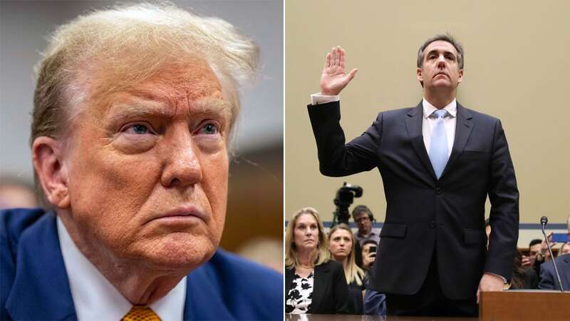 Donald Trump refused to make eye contact with Michael Cohen in court (Image: AP)