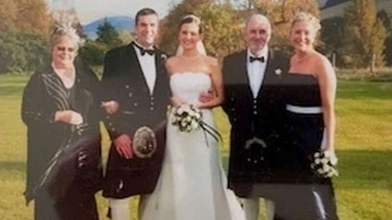 Mark at his wedding with his parents Erika and Roy (Image: Mark Stewart)