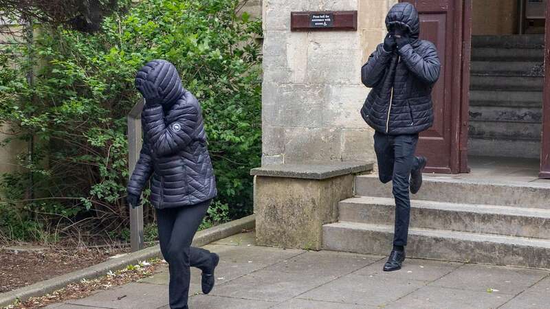 Sophie Harvey and Elliot Benham leave Gloucester Crown Court (Image: Tom Wren / SWNS)