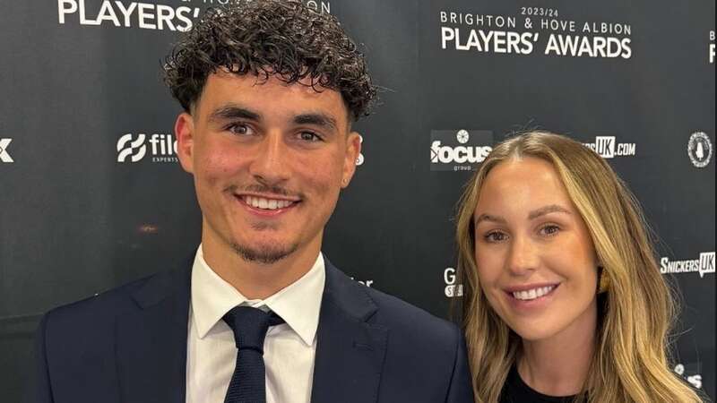 Kate posed with her stepson Lorenz at the Brighton and Hove Albion Players