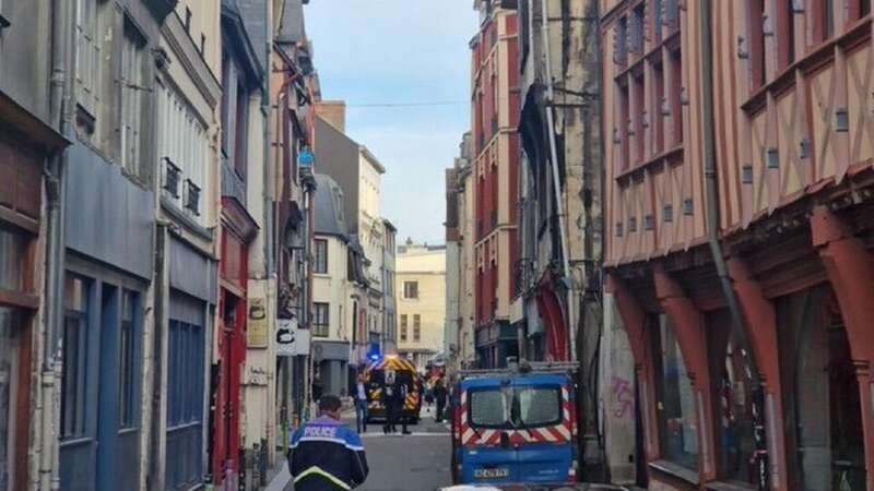 Pictures show the scene of the emergency in Rouen