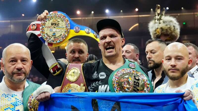 Usyk celebrates after becoming undisputed world heavyweight champion (Image: PA)