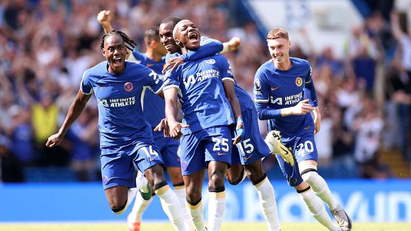 Moises Caicedo scores from the halfway line to put Chelsea in front against Bournemouth on the Premier League