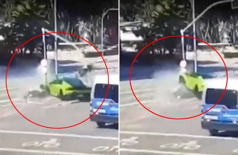 Watch the dramatic car chase and the crash in the video above