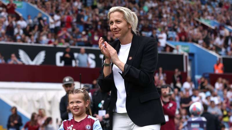 Carla Ward walked out with her daughter Hartley for her final match at Villa Park (Image: 2024 The FA via Getty Images)